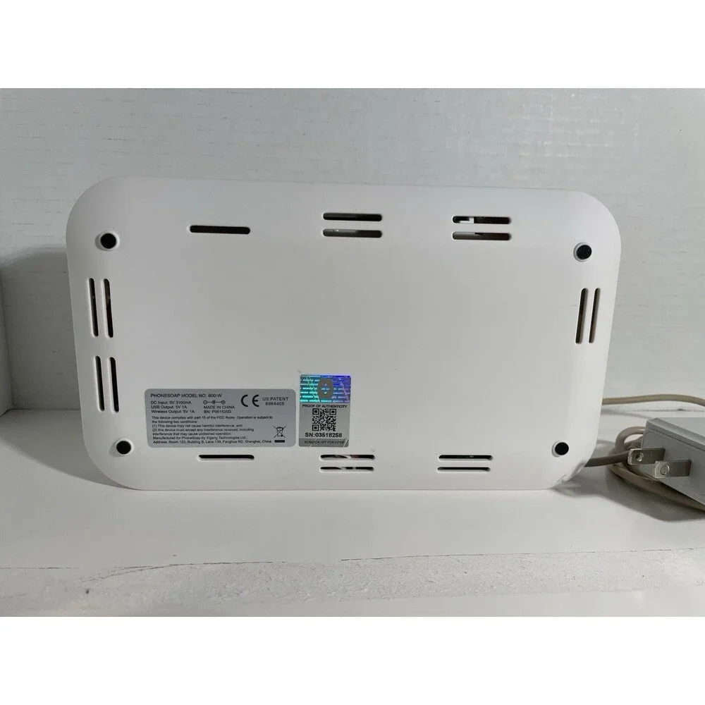 PHONESOAP 3 UV Cell Phone Sanitizer Cleaner & Dual Universal Charger White 600W